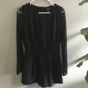 Forever 21 Flirty Lace Long Sleeve Romper